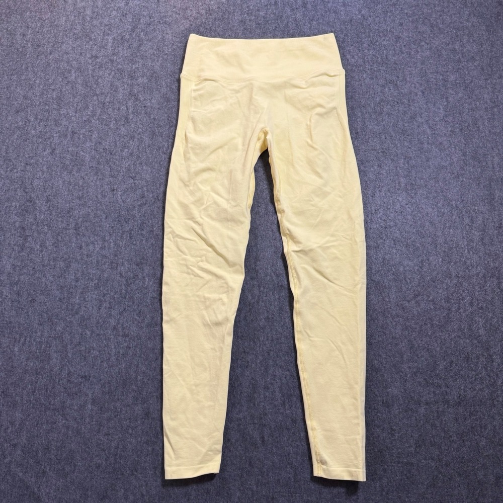 Fabletics Womens Yellow Seamless Scrunch Butt High Waisted Leggings Size Small